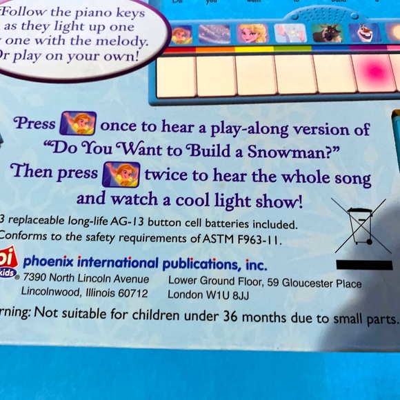 DISNEY FROZEN SING-ALONG SONGS! MUSICAL PIANO LEARNING BOOK LIGH UP KEYBOARD - Picture 14 of 15